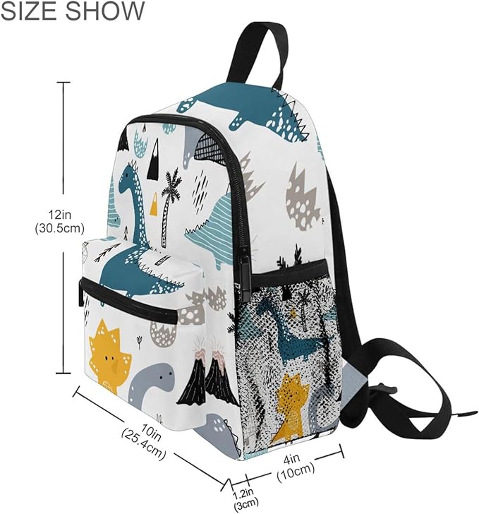 ALAZA Cute Toddler Backpack Dinosaur Scandinavian Style Backpack for Boys Girls Kindergarten Backpack Toddlers Daycare Bag Preschool Backpack