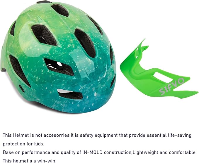 Kids Helmet, SIFVO Kids Bike Helmet Boys and Girls Bike Helmet with Cool Visor Helmet for Kids 5-14, Kids Bike Helmets Youth Bike Helmet Adjustable & Lightweight 50-57cm