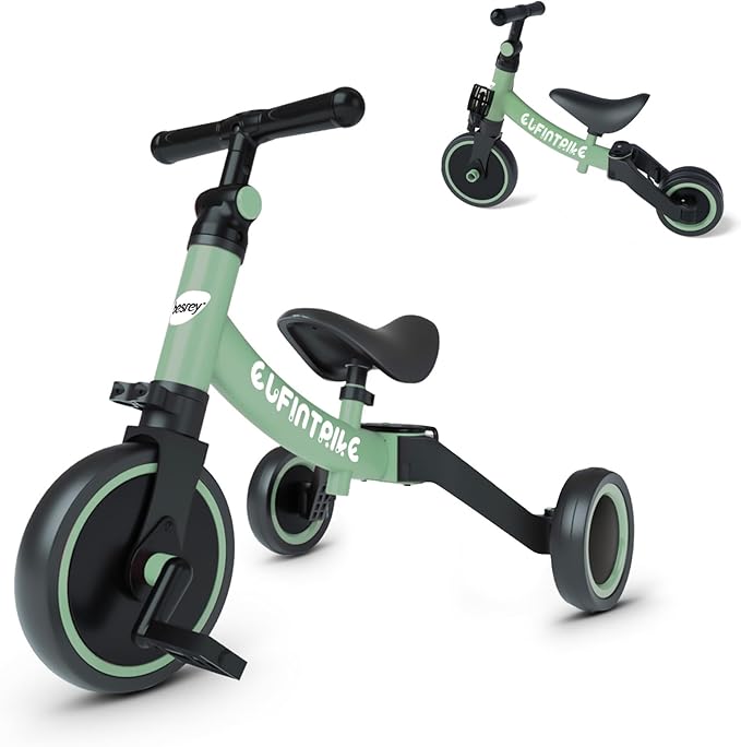 besrey 5 in 1 Toddler Bike for 1 Year to 4 Years Old Kids, Toddler Tricycle Kids Trikes Tricycle, Toys for Boy & Girl, Balance Training, Removable Pedals