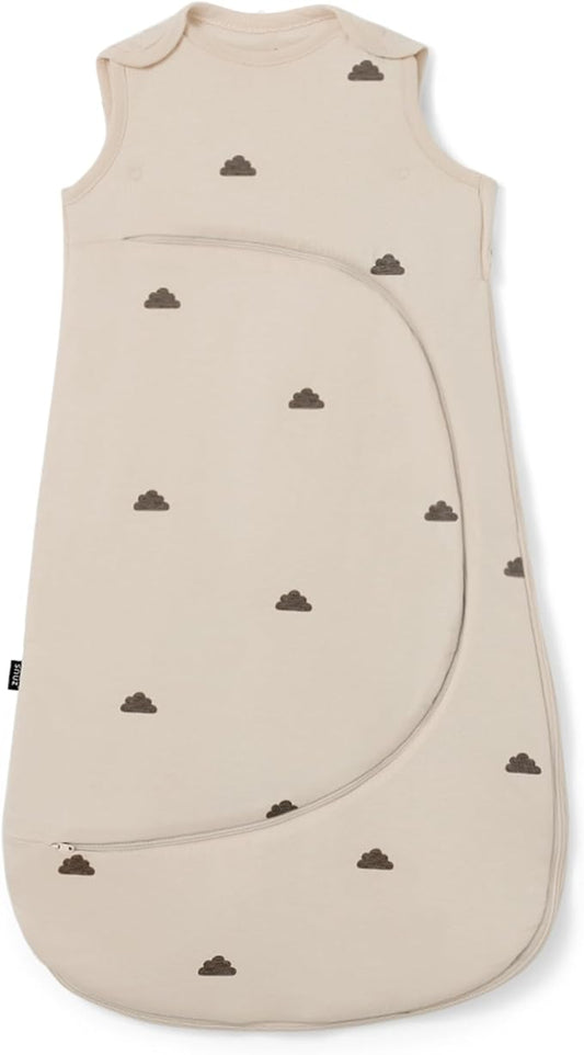 Snuz Baby Sleep Sack with Diaper Zip - Baby Sleeping Bag for Easy Diaper Changes, Super Soft Cotton Sleep Sacks in Summer or Winter Tog with Perfect Fit Poppers, Sand/Cloud, 2.5 Tog 18-36M