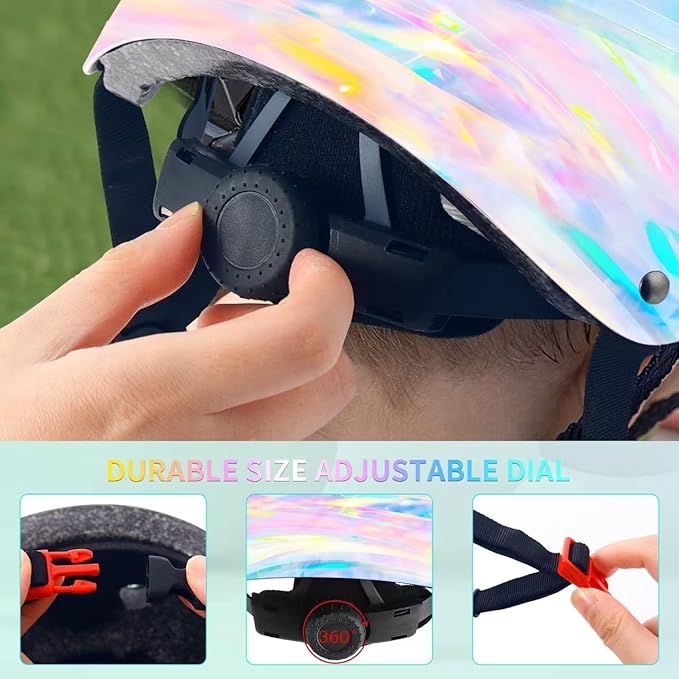 Adjustable Color Gradient Toddler Kids Bike Helmet for 3-5-8-14+Ages Girls Boys.Skateboard Bicycle Toddler Helmet 2-4 Years for Multi-Sports Cycling Scooter Inline Roller Skates Rollerblading