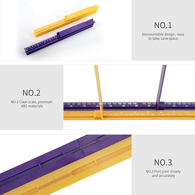 EASYXQ Growth Chart for Wall, Children Height Measurement,3D Removable Growth Height Chart,Splicing Height Ruler for Kids Baby Nursery 79 inch (Purple)
