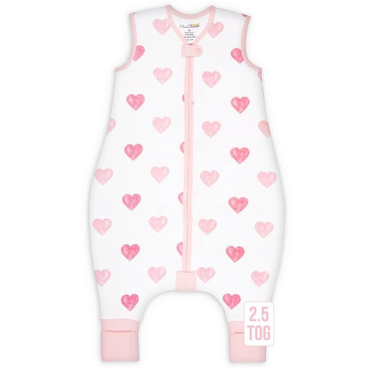Mama Cheetah Toddler Sleep Sack with Feet 3T-4T, 2.5 TOG Organic Cotton Baby Sleeping Bag with Legs, Winter Baby Wearable Blankets for Early Walker