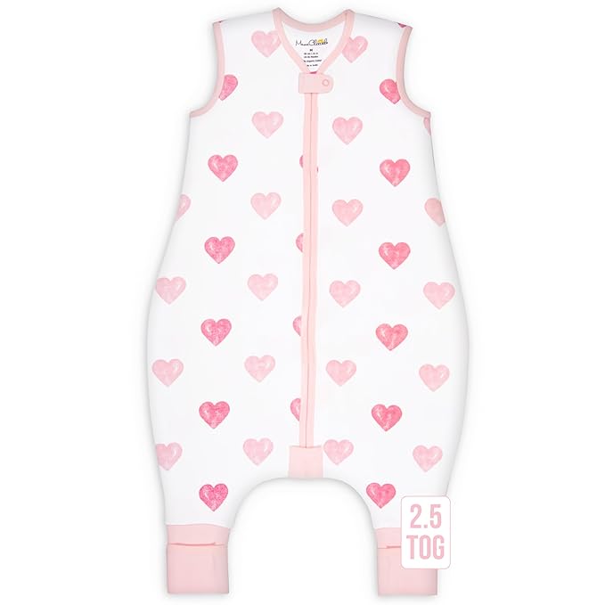 Mama Cheetah Toddler Sleep Sack with Feet 4T - 5T, 2.5 TOG Organic Cotton Baby Sleeping Bag with Legs, Baby Wearable Blankets for Walkers w/ 2-Way Zipper, Sleep Sack for Girls & Boys, Early Walker