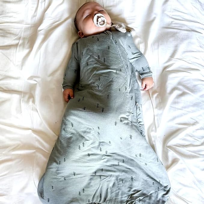 GUNAMUNA Long Sleeve Sleep Sack for Babies, Wearable Sleep Bags, Soft Rayon, 1.0 TOG, Essentials for Newborns