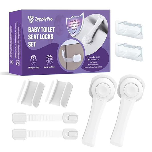 Baby Proofing Toilet Seat Locks (2-Pack) – Ideal Baby Proof Toilet Lid Locks - Easy Installation Toilet Locks Set - No Tools Required