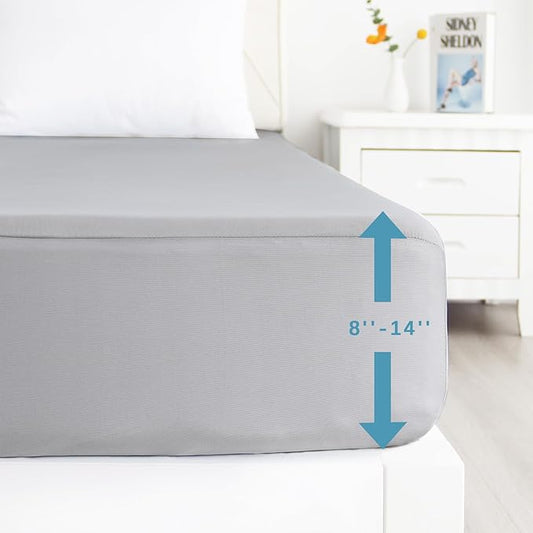 2 Pack Full Size Mattress Protector Waterproof, Noiseless & Soft Coverage Mattress Cover Fitted Sheets with Deep Pocket up to 14", Super Breathable & Easy Wash Full Mattress Protector