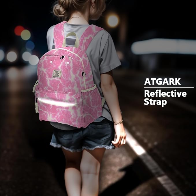 atgark Kids Backpack for Girls: Girls Backpack 6-10 - Kindergarten Elementary School Bookbag for Girl