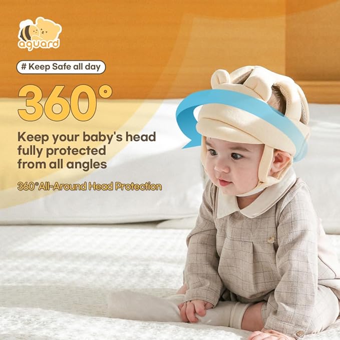 Baby Head Protector- Baby Helmet Cotton, Adjustable & Ultra-Lightweight Head Protector for Crawling & Walking Infants, Toddlers