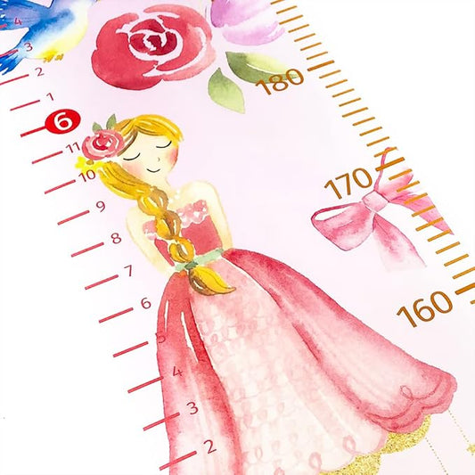 HomeEvolution Kids Growth Chart Height Measuring Chart, Princess Canvas Wall Hanging Rulers for Baby Children Girls Bedroom Decor (Princess)