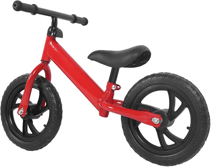Drfeify Toddler Balance Bicycle High Carbon Steel Adjustable Seat Height 2 Foam Rubber Wheels Kids Walker Bike for Balance Training Kids Sports