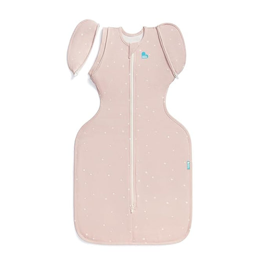 Love to Dream Swaddle Up™ Transition Bag, 1.0 TOG, 19-24 lbs, Stage 2, Zip-Off Wings, Gently Help Baby Transition from Being Swaddled to Arms Free when showing signs of rolling, Powder Pink Twinkle