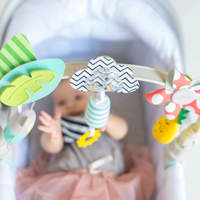 Taf Toys Tropical Arch Adjustable Infant Car Seat & Stroller Toy for Infant & Toddlers, Stroller Arch, Baby Crib Toys Clips on Prams/Car Seats/Bouncers Encourages Motor Skills & Sound Exploration