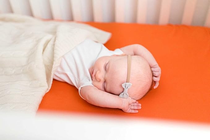 SheetWorld Baby Fitted Cradle Sheet 18 x 36 inches, 100% Cotton Jersey Hypoallergenic Sheet, Unisex Boy Girl, Burnt Orange, Made in USA