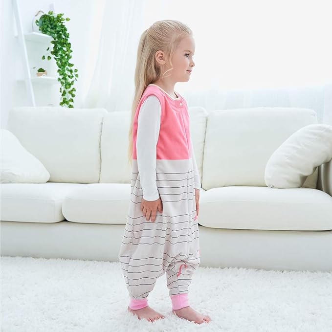 MICHLEY Toddler Sleeping Sack with Feet Newborn Infant Sleeveless Sleeping Bag 2-way Zipper Baby Wearable Blanket for Walkers,Pink Bird,1-3T