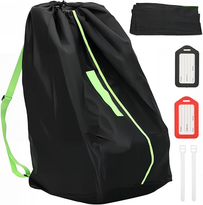 Saranna Car Seat Travel Bag for Airplane, Carseat Bags for Air Travel, Waterproof Durable Carrier Cover for Infant & Toddler Car Seats, Portable Carseat Cover with Shoulder Straps and 2 Luggage Tags