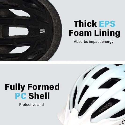 Youth Adult Road Bike Helmet, Men Women Adjustable Mountain Bicycle Helmet with Detachable Visor, 2 Sizes for Age 8-14+ Youth, Kids, Adult