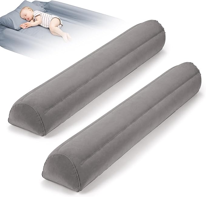 2Pack Travel Bed Rails for Toddlers | Non-Slip Soft Flocking Portable Inflatable Bed Rails for Toddlers | Travel Toddler Bed Rail for Full, Queen, King Size Beds | Portable Bed Rail for Travel