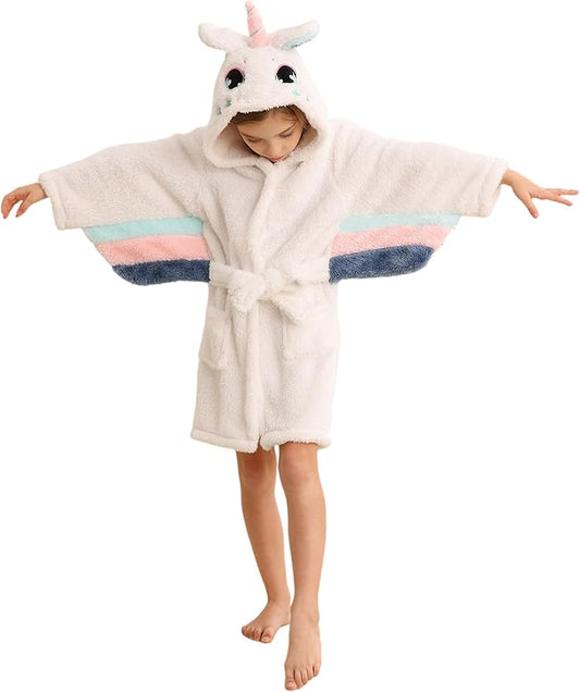 DELEY Girl's Robe Baby Boys Hoodie Robes Toddler Bathrobes for Kids Pajamas Sleepwear