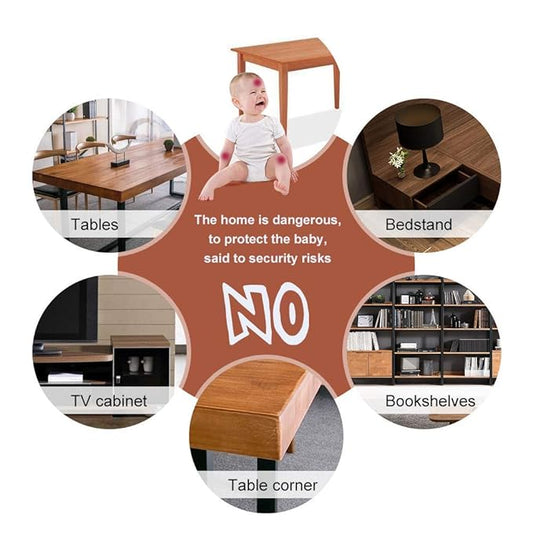 DYKESON Soft Corner Protector, Baby Safety Cushion, Corner Bumpers for Furniture, Corner Proofing for Baby, Corner Cushion, Table Edge Protector, Baby Proofing Edge, Corner Guards, 12 Pack, Beige