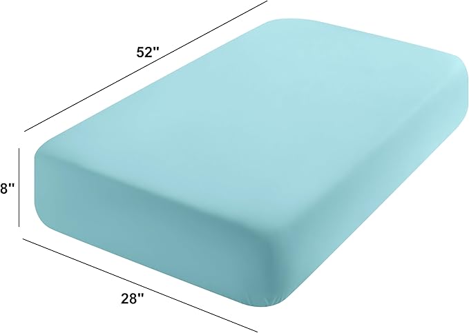 FLXXIE 2 Pack Microfiber Fitted Crib Sheets, Super Soft and Cozy Toddler Fitted Sheets for Standard Crib and Toddler Mattresses, 28x52, Aqua