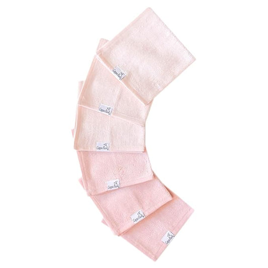 Copper Pearl 6 Ultra Soft Baby Bath Washcloths Premium Large Soft Cora 11" x 11" Towels