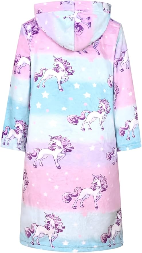 CHILDRENSTAR Girls Robe Kids Bathrobes Plush Soft Fleece Pajamas Sleepwear