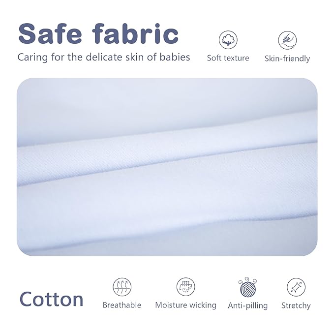 Mosebears Sleep Sack Baby Winter Wearable Blanket with 2-Way Zipper,2.5 TOG Cotton Sleep Sack Unisex (Fog Blue, 18-24 Months)