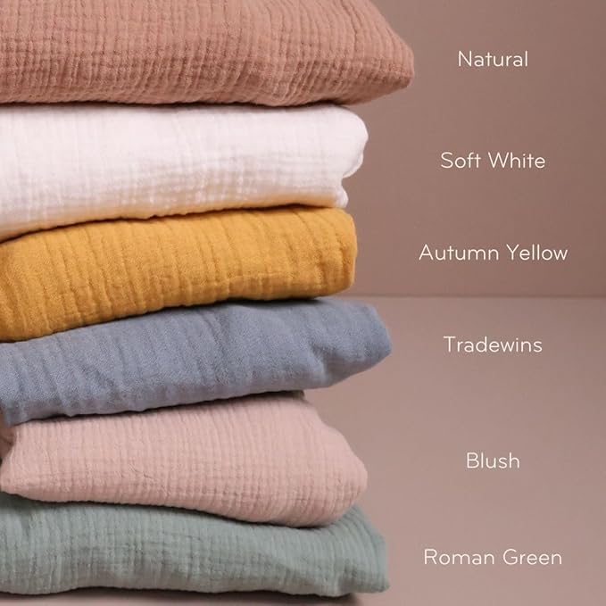 Crib Sheets – Organic Cotton Muslin Fitted Crib Sheet – Standard Size for Baby Boy and Baby Girl 28" x 52" Ultra-Soft and Breathable. (Soft White)