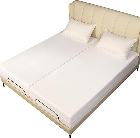 Split Cali King Mattress Encasement 36" x 84" (2PCs) - Waterproof Zippered Protector Hypoallergenic Premium Quality Deep Pocket Cover for Adjustable Beds and Split Mattresses (16"-20" Depth)