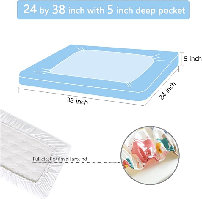 Sea Turtle Themed Fitted Mini Crib Sheets,Portable Mini Crib Sheets Soft & Stretchy Fitted Crib Sheet-Baby Sheet for Boys Girls,24“ x38“,Charcoal Grey White