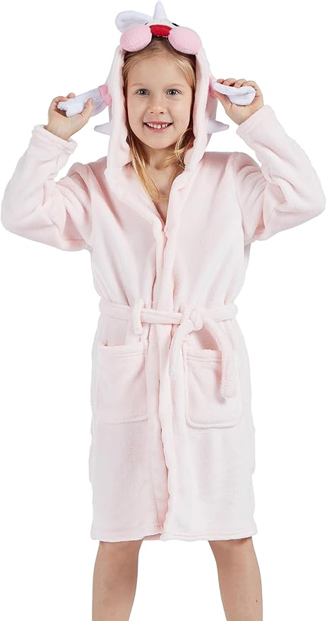 DELEY Girl's Robe Baby Boys Hoodie Robes Toddler Bathrobes for Kids Pajamas Sleepwear