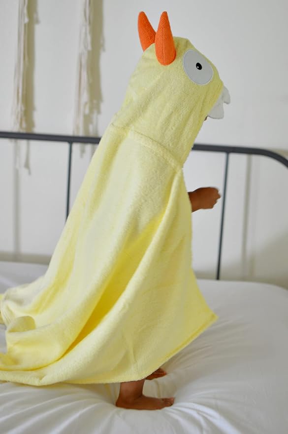 Children's Hooded Towel Yellow Monster, Unisex Toddler, Kids