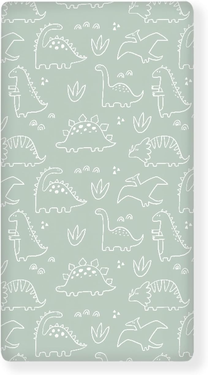 Cute Dinosaur Print Fitted Crib Sheet Dinosaur Baby Crib Sheet Fit Standard Crib and Toddler Mattress,Crib Mattress Sheets for Boys Girls 28"x52"