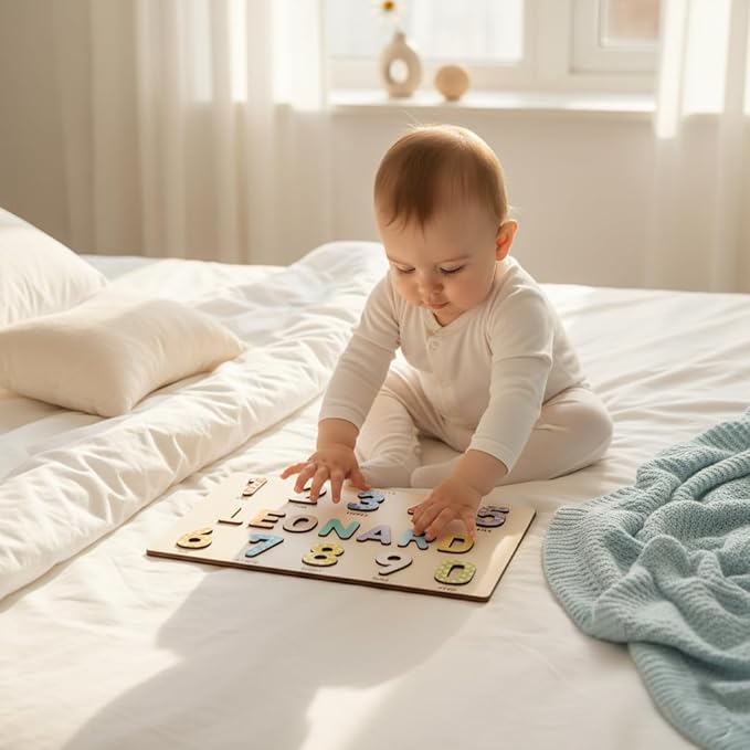 Personalized Wooden Name Puzzle for Kids Personalized Baby Name Puzzle for Toddlers Personalized Baby Gifts First Birthday Gift Wooden Puzzles Custom Toddler Learning