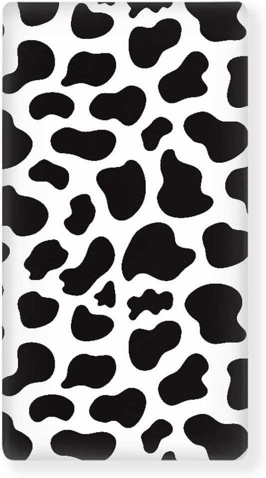 Cow Pattern Fitted Crib Sheet Black White Cowhide Baby Crib Sheet Fit Standard Crib and Toddler Mattress,Crib Mattress Sheets for Boys Girls 28"x52"