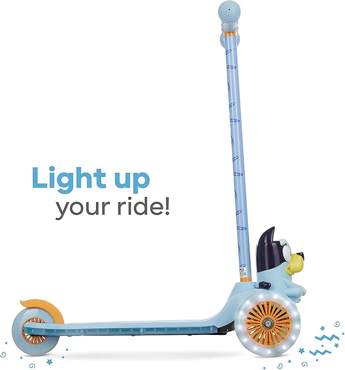 3D Kick Scooter for Kids, Self-Balancing 3 Wheeled Light Up Scooter with Extra Wide Anti-Slip Deck, Rear Brake, Lean to Steer, Lightweight Design, for Kids 3 and up, 75 LB Limit
