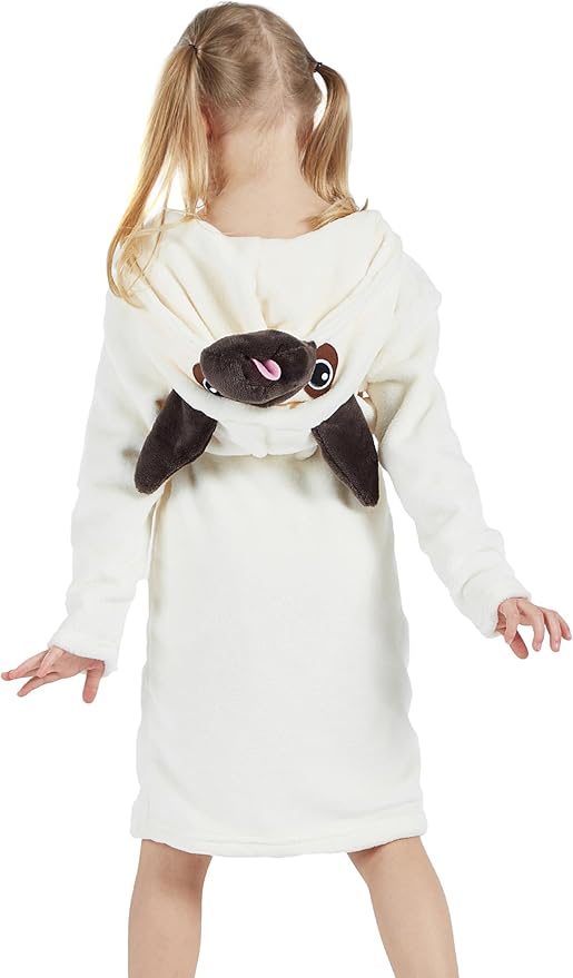 DELEY Girl's Robe Baby Boys Hoodie Robes Toddler Bathrobes for Kids Pajamas Sleepwear
