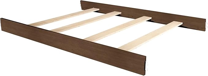 CC KITS Universal Replacement Bed Rails for Twin Size and Full Size - Solid Wood Hook-On Rails with Support Slats Included - Easy Installation - Premium Bed Rail (Brown/Pecan/Walnut, Twin-Size)