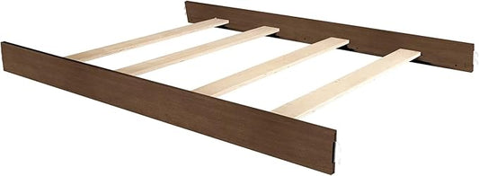 CC KITS Universal Replacement Bed Rails for Twin Size and Full Size - Solid Wood Hook-On Rails with Support Slats Included - Easy Installation - Premium Bed Rail (Brown/Pecan/Walnut, Twin-Size)
