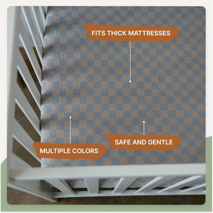 Parker Baby Soft & Durable Fitted Baby Crib Sheets | Snug Fit for Standard Crib Mattresses | Machine Washable, Fade-Resistant & Modern Nursery Designs