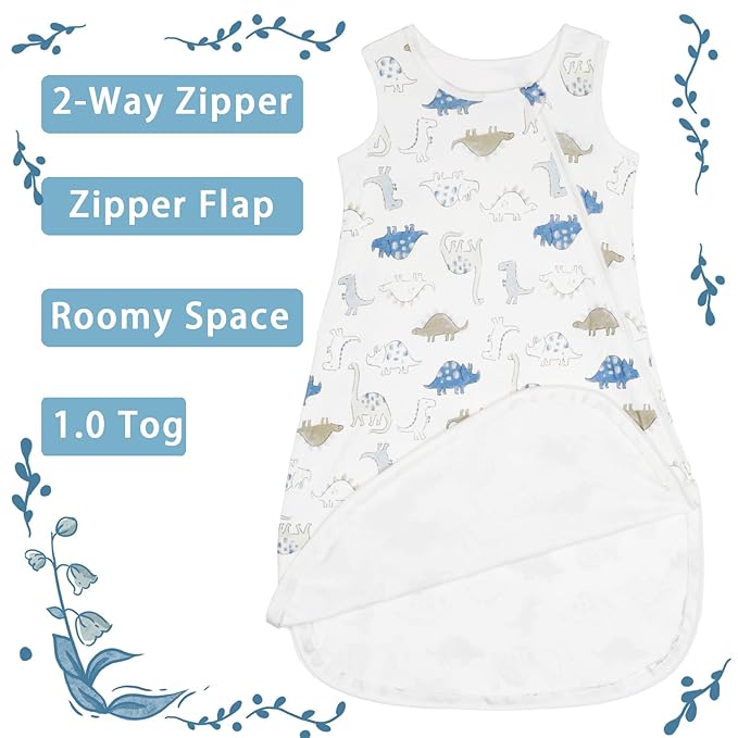 Rayon from Bamboo Sleep Sack Baby Wearable Blanket 0.5 Tog Soft Kids Sleeping Bag Toddler Sleeveless 0-6 Months Infant Newborn Swaddle Blanket 2-Way Zipper Unisex Boys Girls Sleepsack Grey