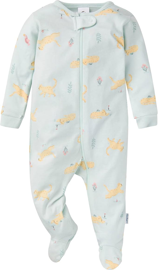 Gerber baby-girls 4 Pack Sleep N' Play Footie