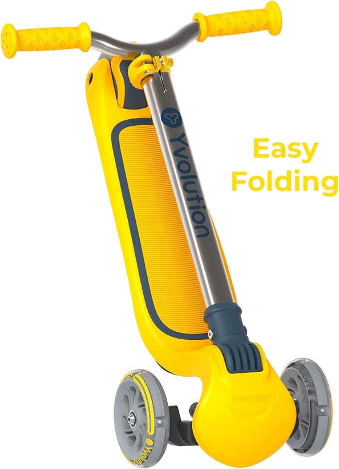 Yvolution Y Glider Air Scooter for Kids, 3 Wheel Scooter for Toddlers 4 Adjustable Height Glider with Kick Scooters, Lean to Steer with LED Flashing Light for Children Ages 3+ Years Old