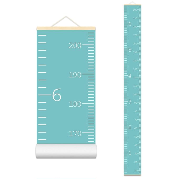 Nustila Kids Height Wall Chart Green Height Measurement for Wall Growing Chart for Childrens Room Decor- Nordic Color Print Growth Chart for Room Décor 79 x7.9 in
