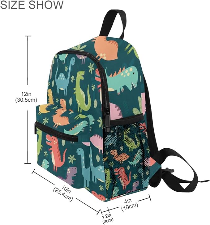 ALAZA Cute Toddler Backpack Dinosaurs Colorful Backpack for Boys Girls Kindergarten Backpack Toddlers Daycare Bag Preschool Backpack