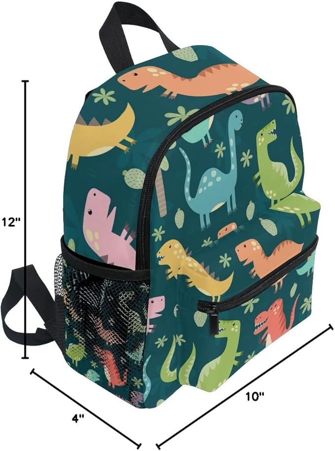 ALAZA Cute Toddler Backpack Dinosaurs Colorful Backpack for Boys Girls Kindergarten Backpack Toddlers Daycare Bag Preschool Backpack