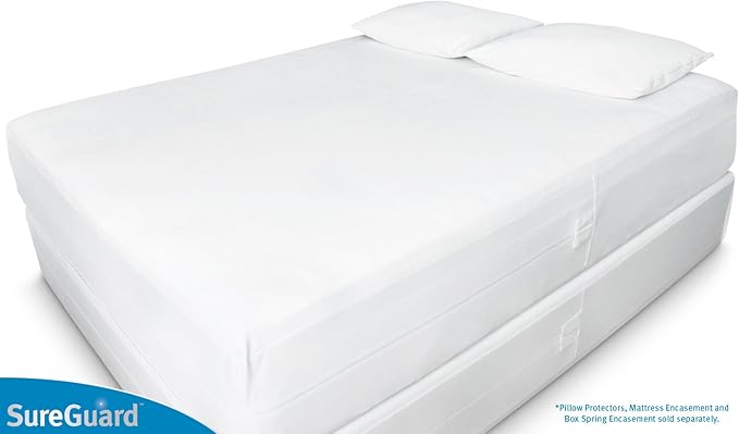 Cal King (9-12 in. Deep) SureGuard Mattress Encasement - 100% Waterproof, Bed Bug Proof, Hypoallergenic - Premium Zippered Six-Sided Cover
