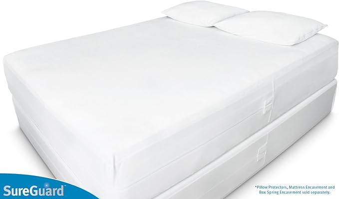 Queen (17-20 in. Deep) SureGuard Mattress Encasement - 100% Waterproof, Bed Bug Proof, Hypoallergenic - Premium Zippered Six-Sided Cover