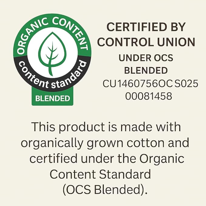 Organic Cotton Percale Waterproof Crib Mattress Protector – 280 GSM, Breathable, Soft Natural Feel – Fitted, Fits Standard Baby Crib Mattress (52" x 28")